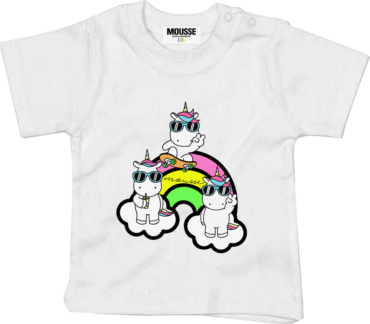 t-shirt neonata unicorn boss