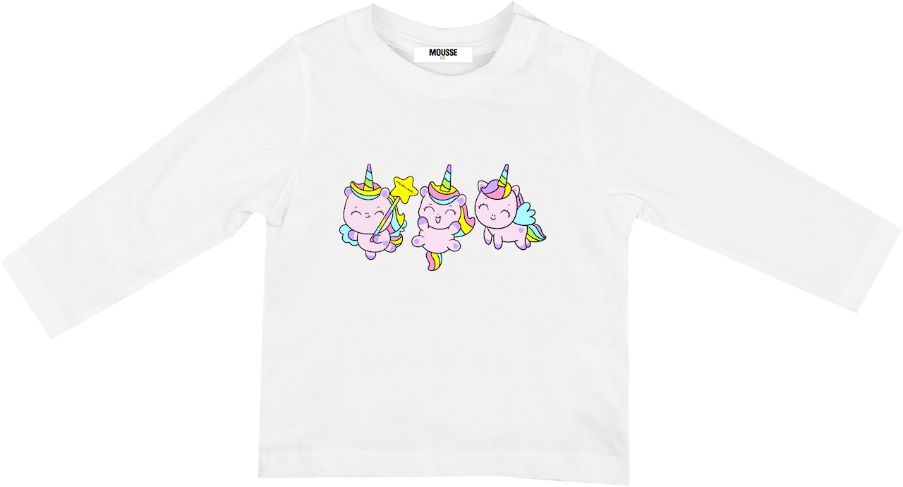 t-shirt ml neonato unicorn crew