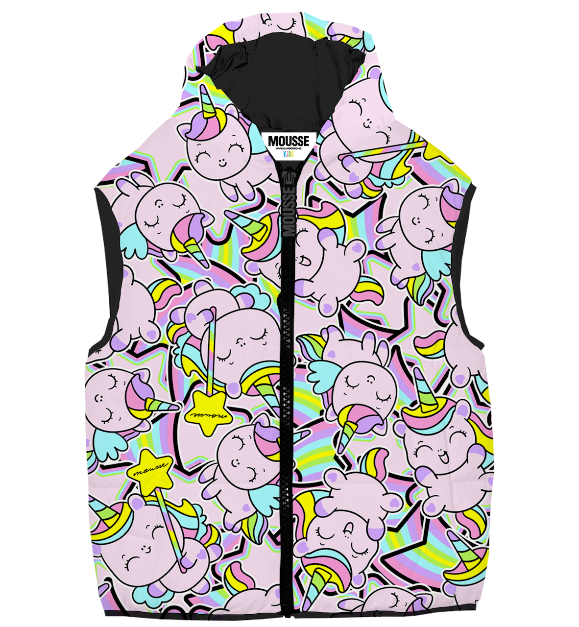 piumino smanicato unicorn crew